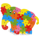 Elephant Wooden Puzzle Alphabet Letter Blocks Preschool Kids Learing Toy