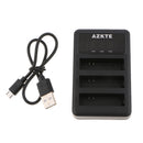 AZ16-1 Battery 3-Channel USB Charger for Xiaomi YI AZ16-1 AZ16-2 and Xiaomi Yi 4K, Yi 4K+ Action Camera