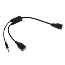 Car AMI To Audio 3.5mm Aux Male & USB Socket Adapter Cable For VW Audi