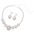 Wedding Jewelry Set Crystal Pearl Necklace Ring Earring Bridal Bridesmaid Prom Party Accessories