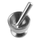 Kitchen Stainless Steel Mortar and Pestle Spice Grinder Hand Crusher Masher Bowl, Silver, 12cm dia