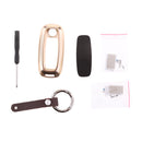 Aluminum Car Remote Key Fob Holder Case Cover with Key Chain for Nisan Venucia T90 Gold
