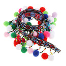 1 Yard Jacquard Beaded Pom Poms Tassel Lace Fabric Decorative Fringe Braid Trimming Ribbon Fabric DIY Embellishment Sewing Applique Accessories