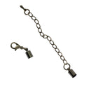 12 Set Lobster Clasp Extender Chain 5mm Crimp Tube Bell Ends Set Jet Black