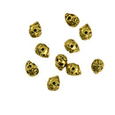 10Pcs Halloween DIY Jewelry Engraved 3D Rose Flower Skull Head Spacer Beads