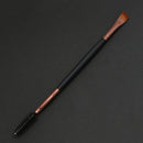 2 in1 Cosmetic Makeup Wood Handle Double Angled Eyebrow Brush + Eyebrow Comb