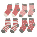 Baby Boy Girl Combed Cotton Charming Attractive Stripe Socks Pink XS PACK OF 8PCS
