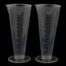 2 Pieces Laboratory Hospital Plastic 100ml Graduated Conical Measuring Cup