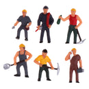 6Pcs 1/87 HO Scale Painted Model People Workers Characters Miniature Figures Architectural Model Human Plastic Scene Simulation
