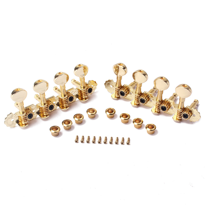 1 Set 4R4L Tuning Pegs Tuning Keys Tuner Gold for Mandolin 8 Strings Guitar Accessory 4.6 x 1.65 x 1.49inch