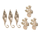 6 Piece Gold Alloy Leaves Buttons Wedding Jewelry Making Findings for DIY Bridal Hair Accessories