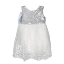 Kids Girl Fashionable Soft Comfortable Bow Tutu Dress Princess Party Pageant Wedding Sequins Sleeveless Gown 100cm