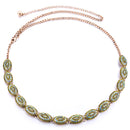 Ethnic Green Crystal Beaded Waist Chain Belt Diamante Rhinestone Women Skinny Belt