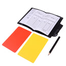 Football Referees Wallet Notebook with Red Yellow Card Pencil & Score Sheet Soccer Score Set
