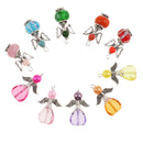 10 Pieces Mixed Silver Angel Butterfly Wings Charms Pendants Faceted Beads