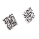 1 Pair Fashion Women Earrings Rhinestone Square Ear Stud Earrings Jewelry
