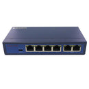 6-Port Ethernet POE Switch with 4 Ports POE + 2 Uplink 10/100Mbps EU Plug