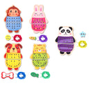 Cartoon Wooden Animal Threading Lacing Changing Clothes Puzzles Set Kids/Baby Educational Toy Birthday Gift