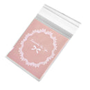 Pack of 100PCS Self Adhesive Cellophane Jewelry Holder Cookie Birthday Cookies Candy Holder Xmas Gift Bag Party Supplies 7x7cm Pink