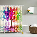 Home Bathroom Shower Room Decor Charms Colorful Fabric Bath Shower Curtain With Hooks Ring 6