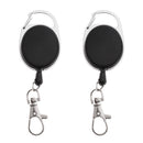 2pcs Retractable Keychain Key Ring Recoil Pull Reel Belt Clip