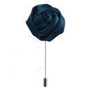 Handmade Polyester Men Boutonniere Brooch Pin Lapel Flower Clothing Decor Dark Green