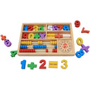 Wood Math Toys Digital Learning Box with Abacus & Clock Kid Educational Toys