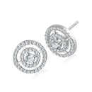 Women Girls Wedding Crystal Zircon Double Loop Studs Earrings Jewelry