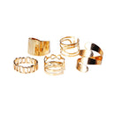 Fashion Circle Joint Knuckle Nail Ring Set of 5 Gold