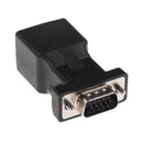 Black Extender VGA Male to RJ45 Network Cable Cord Female Adapter for PC laptop DVR
