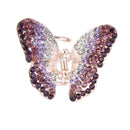 Women Girls Ladies Fashionable Rhinestone Hair Claw Clip Wedding Prom Party Supplies Purple