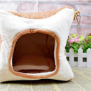 Warm Hammock for Small Pet Animals Ferret Rat Hamster Bird Parrot Squirrel Hanging Bed Toy House Light Brown (Square Hammock)