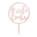 Bride to Be Heart Cake Topper Mirror Silver 15 x 10 cm
