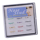 18 Pieces Mixed Color Crystal Clip On Fake Nose Lip Hoop Rings Body Piercing
