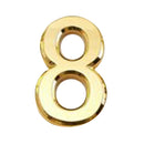 Self Adhesive Modern 3D Design House Hotel Door Numeric Digit 8 Plate Gold