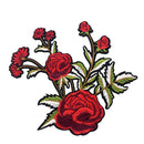 Rose Flower Embroidered Floral Trim Fabric Iron on Sew on Clothes Applique Patch Embellishment 19x17cm
