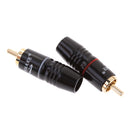 2X Copper AV RCA Plug Audio Cable Male Connector Gold Plated Hi-Fi Loud