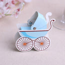 Fashionable Stroller Shape Baby Shower Party Supplies Candy Chocolate Sweet Holder Box Gift Pack of 10PCS Blue