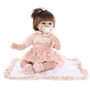 43cm Simulation Silicone Newborn Baby Girl Doll in Pink Clothes Kid Sleeping Playmate