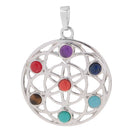 7 Chakras Religion Healing Stone Meditation Reiki Charm DIY Necklace Pendant