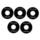 Plastic 5 Pieces 3 Way Switch Toggle Plate Washer Cover for Gibson LP EPI Electric Guitar Black