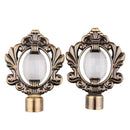 Novel Design 28mm Iron Curtain Rod Pole Ends Bronze PACK OF 2PCS 143x106mm
