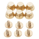 6 Pieces DIY Leather Crafts Hollow Screw Back Brass Studs Rivets 11x7 mm