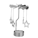 Gorgeous Pretty Star Pattern Rotary Tea Light Candle Holder Table Home Office Living Room Decor Silver