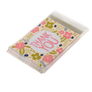 100xCellophane Seal Bag Self-Adhesive Thank you Cookie Candy Gift Wrapping