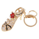 Opal Crystal High-heeled Shoes Crystal Keyring Keychain Purse Bag Key Chain Ring Red