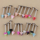 20Pcs Punk Rock Stainless Steel Lip Bar Labret Stud Tragus Ring Various Colours 16G