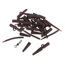 40pcs Carp Fishing Tackle Safety Lead Clips Quick Swivels Anti-Tangle Sleeve Kit