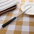 1 Pair Stainless Steel Square Design EcoFriendly Reusable Chopsticks Dinnerware Tableware Black Silver