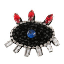 Eye Shape Embroidery Rhinestone Beaded Patch Clothes Applique Sew on Crafts